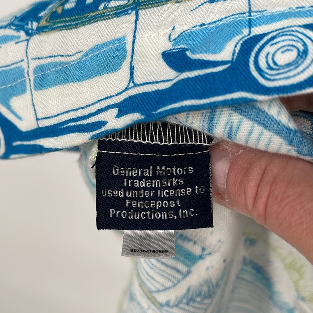 Newport Blue Tropical Shirt Men's Official GM Woody Wagon XL EUC VTG Cars Dad - Picture 4 of 7
